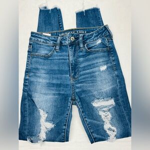American Eagle distressed skinny jeans, size 4